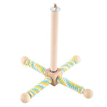 Colorful Hanging Cross - Rotating Wood Bird Toy - GreenFur