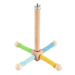 Colorful Hanging Cross - Rotating Wood Bird Toy - GreenFur