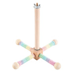 Colorful Hanging Cross - Rotating Wood Bird Toy - GreenFur
