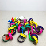Colorful Hanging Paper Ring Chewing String Bird Toy - GreenFur