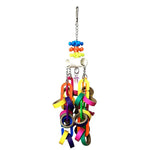 Colorful Hanging Paper Ring Chewing String Bird Toy - GreenFur