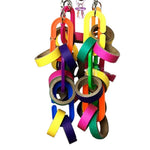 Colorful Hanging Paper Ring Chewing String Bird Toy - GreenFur