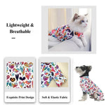 Colorful Heart Print Elastic Pet Clothes - GreenFur