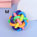 Colorful Interactive Knitted PVC Ball Dog Toy with Bell - GreenFur
