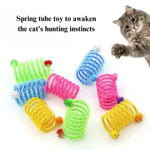Colorful Interactive Play Cat Toy Flexible Spring Tube - GreenFur