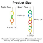 Colorful Parrot Hanging Rings Toy with Bell - GreenFur