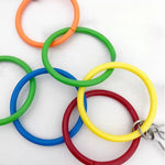 Colorful Parrot Hanging Rings Toy with Bell - GreenFur