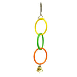 Colorful Parrot Hanging Rings Toy with Bell - GreenFur