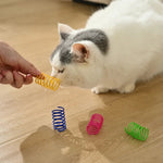 Colorful Plastic Interactive Self - playing Cat Spring Toy - GreenFur