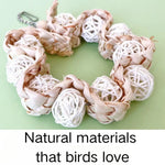 Colorful Rattan Ball and Corn Husk Hanging Ring Bird Toy - GreenFur