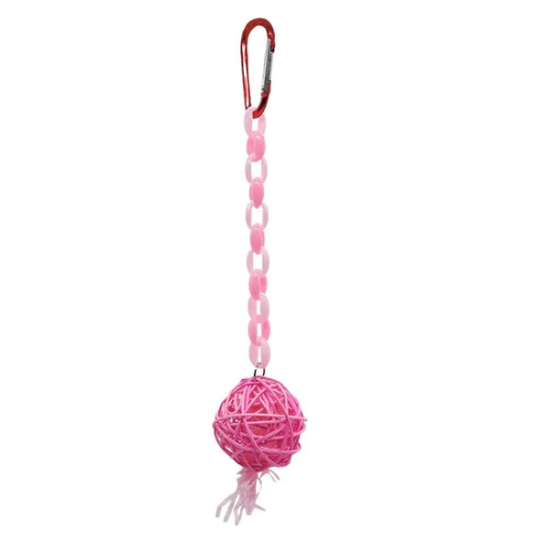 Colorful Rattan Ball Bird Chew Toy - GreenFur