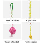 Colorful Rattan Ball Bird Chew Toy - GreenFur