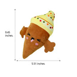 Colorful Squeaky Ice Cream Cone Plush Dog Toy - GreenFur