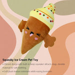 Colorful Squeaky Ice Cream Cone Plush Dog Toy - GreenFur