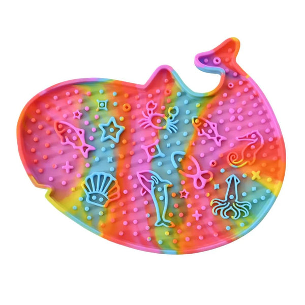 Colorful Whale - Shaped Silicone Pet Licking Mat with Suction Cups - GreenFur