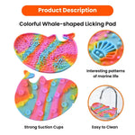 Colorful Whale - Shaped Silicone Pet Licking Mat with Suction Cups - GreenFur