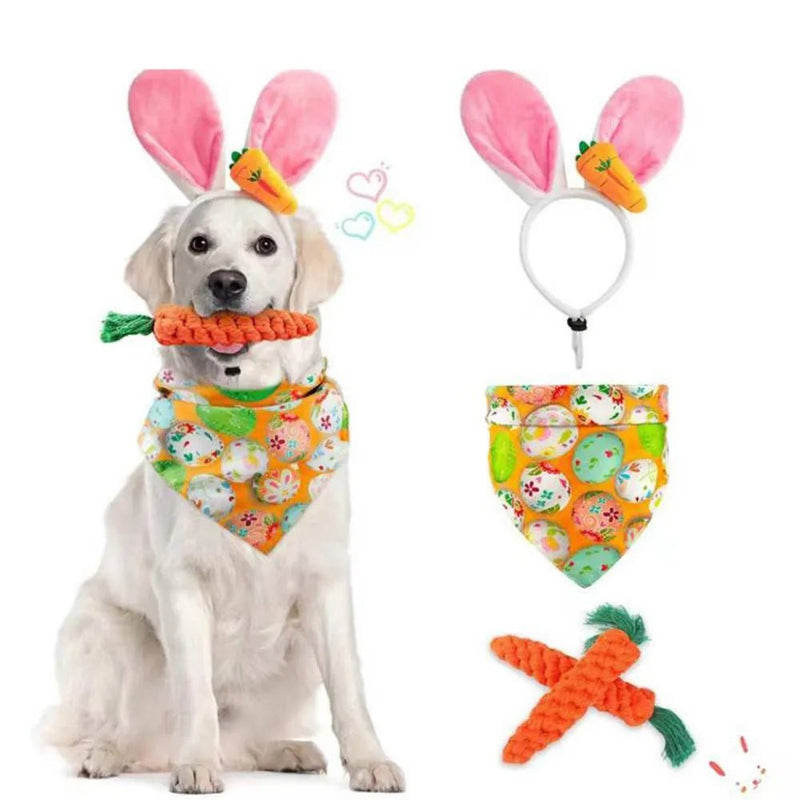 Comfortable Soft Rabbit Shape Pet Easter Party Clothes Set - GreenFur