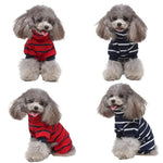 Comfortable Striped Dog Pajamas with High Neck - GreenFur