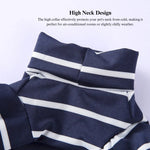 Comfortable Striped Dog Pajamas with High Neck - GreenFur