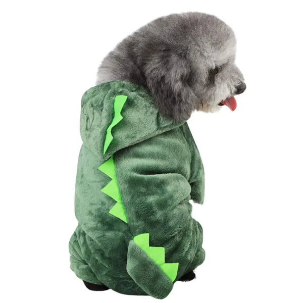 Coral Fleece Dinosaur Cosplay Costume for Pets - GreenFur