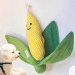 Corn Shape Dog Plush Sniffing Hidden Food Interactive Squeaky Dog Toy - GreenFur