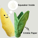 Corn Shape Dog Plush Sniffing Hidden Food Interactive Squeaky Dog Toy - GreenFur