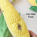 Corn Shape Dog Plush Sniffing Hidden Food Interactive Squeaky Dog Toy - GreenFur