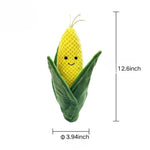 Corn Shape Dog Plush Sniffing Hidden Food Interactive Squeaky Dog Toy - GreenFur