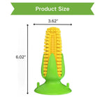 Corn Shaped Dog Toothbrush Squeaky Chew Toy - GreenFur