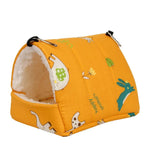 Cotton Parrot Hamster Bed with Yellow Giraffe Pattern - GreenFur