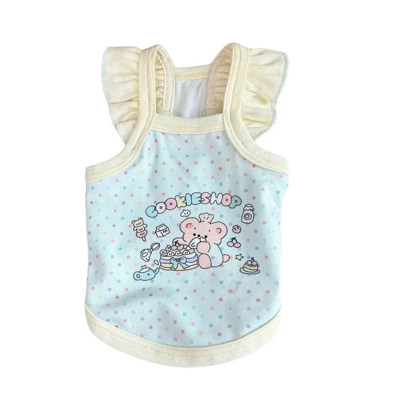 Cotton Pet Tank Top Sleeveless Vest - GreenFur