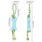 Cotton Rope Bone Chew Toy for Dogs - GreenFur
