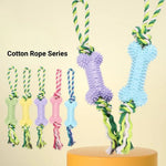Cotton Rope Bone Chew Toy for Dogs - GreenFur