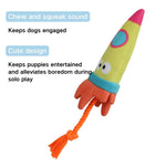 Cotton Rope Interactive Rocket Toy with Crinkle Paper Squeaker for Dogs - GreenFur