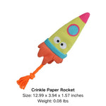 Cotton Rope Interactive Rocket Toy with Crinkle Paper Squeaker for Dogs - GreenFur