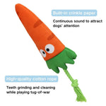 Cotton Rope Interactive Toy with Crinkle Paper Squeaker for Dogs - GreenFur