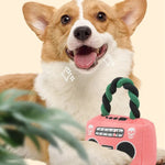 Cotton Rope Radio Shape Squeaky Pet Plush Puppies Dog Toys - GreenFur