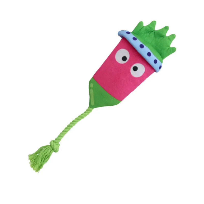 Cotton Rope Radish Interactive Toy with Squeaker for Dogs - GreenFur