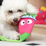 Cotton Rope Radish Interactive Toy with Squeaker for Dogs - GreenFur