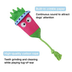 Cotton Rope Radish Interactive Toy with Squeaker for Dogs - GreenFur