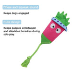 Cotton Rope Radish Interactive Toy with Squeaker for Dogs - GreenFur