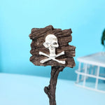Creative Warning Sign Aquarium Decor Resin Tank Ornament Submersible Craft - GreenFur