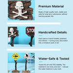 Creative Warning Sign Aquarium Decor Resin Tank Ornament Submersible Craft - GreenFur