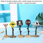 Creative Warning Sign Aquarium Decor Resin Tank Ornament Submersible Craft - GreenFur
