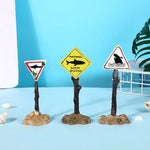 Creative Warning Sign Aquarium Decor Resin Tank Ornament Submersible Craft - GreenFur