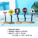 Creative Warning Sign Aquarium Decor Resin Tank Ornament Submersible Craft - GreenFur