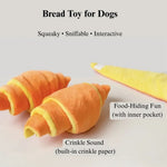 Crinkle Paper Expandable Bread Dog Toy with Snack Pocket - GreenFur