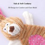 Crinkle Sound Plush Dog Toy Animal Shape Chew Resistant Toy - GreenFur