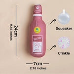 Crinkle Squeaker Simulation Bottle Beer Shape Dog Chew Plush Pet Toys - GreenFur