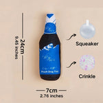 Crinkle Squeaker Simulation Bottle Beer Shape Dog Chew Plush Pet Toys - GreenFur